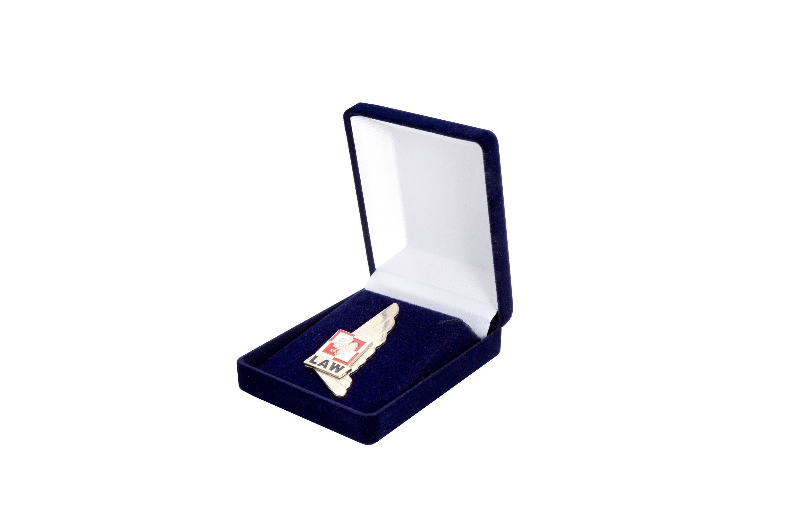 Boîte floquée à épinglette